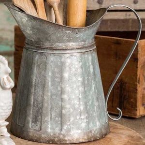 Large Metal Pitcher Kitchen Country Decor